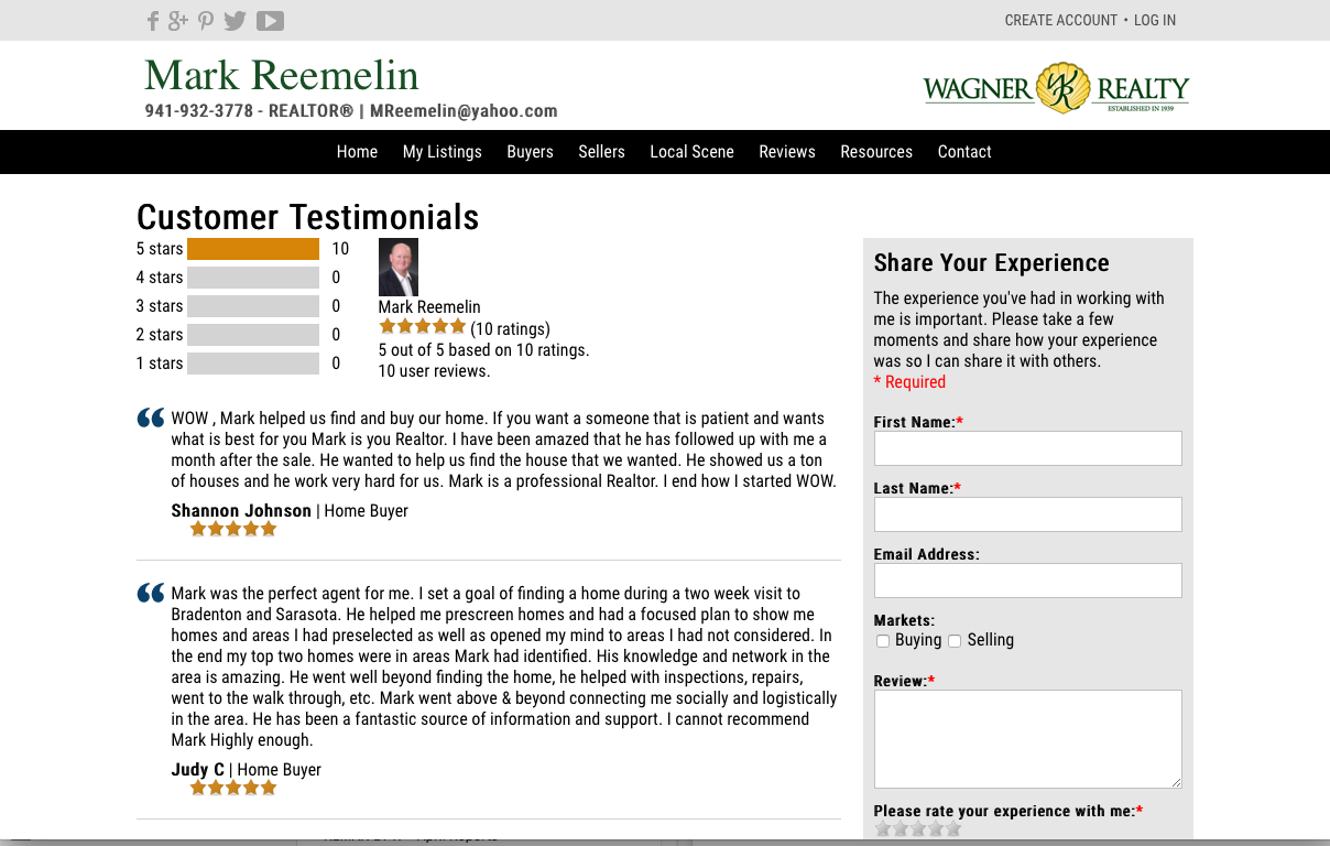 Real Estate Ratings System Client Testimonial Software